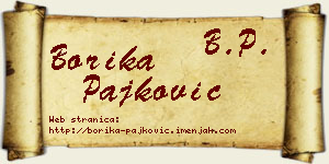 Borika Pajković vizit kartica